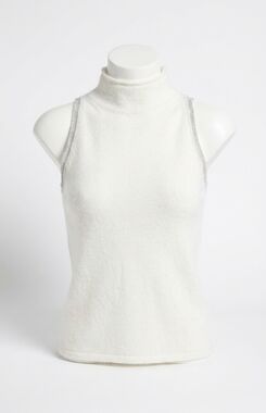 NEW DREW nixie sleeveless trim top in ivory